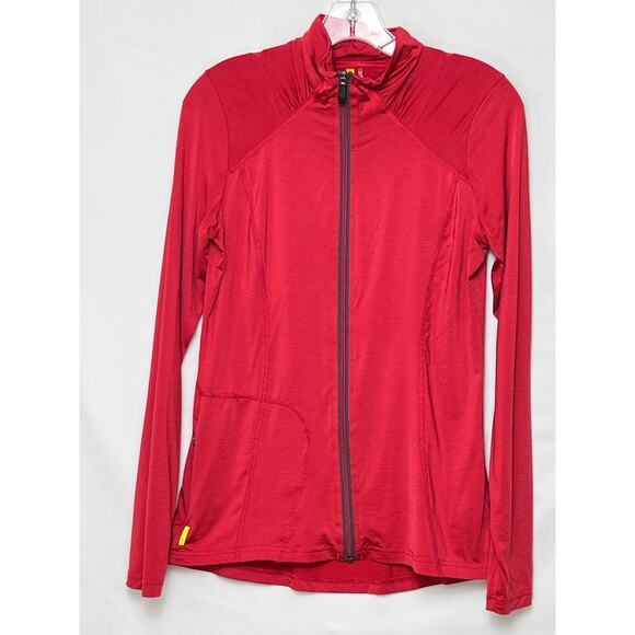 Lole Women's Size Medium Red Zip Front Long Sleeve Lightweight Jacket Athleisure - Picture 1 of 8